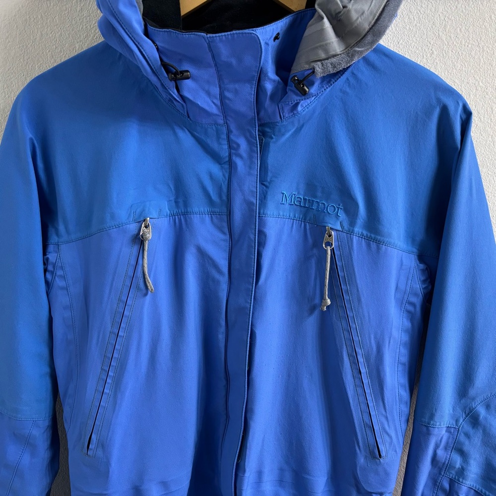 Marmot Blue Performance Rain Jacket Waterproof Ho… - image 5